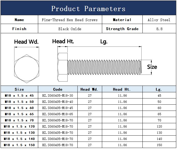 DIN933 Grade 8 8 M16 Fine Thread Alloy Steel Hex Head Bolts Fastener din933-grade-8-8-m16-fine-thread-alloy-steel-hex-head-bolts-fastener