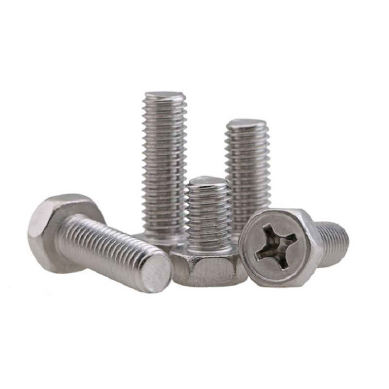 M3 304 Stainless Steel Phillips Hex Head Bolts