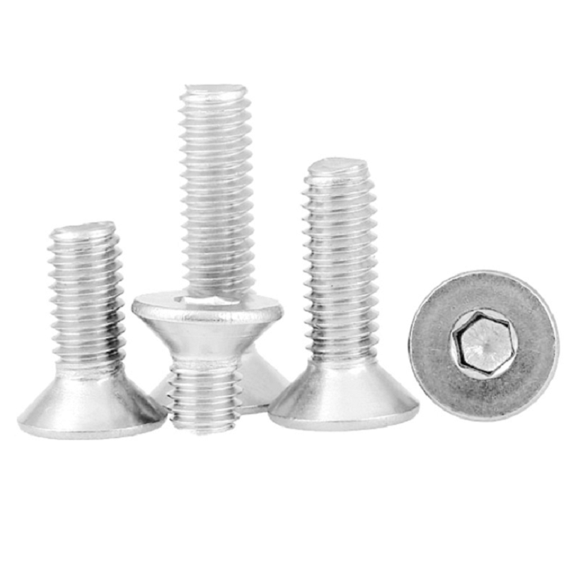 M8 Aluminium Hex Drive Flat Head Screws