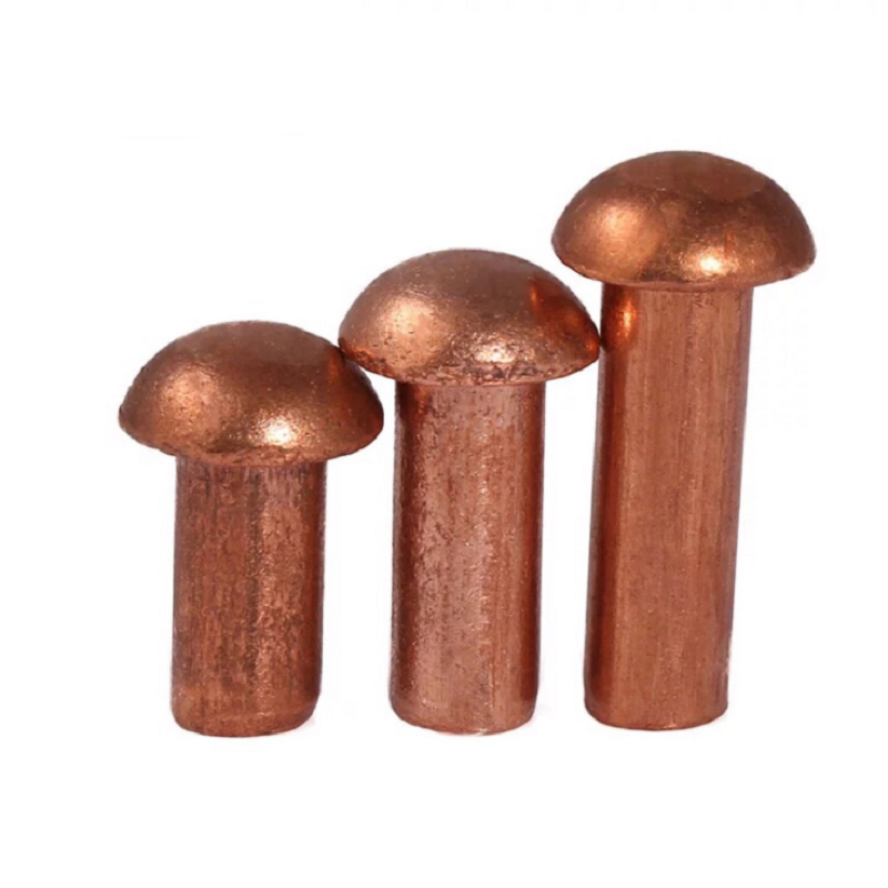Snapklik.co : 270Pcs 2 2.5 3 Copper Solid Rivets Flat Head Copper