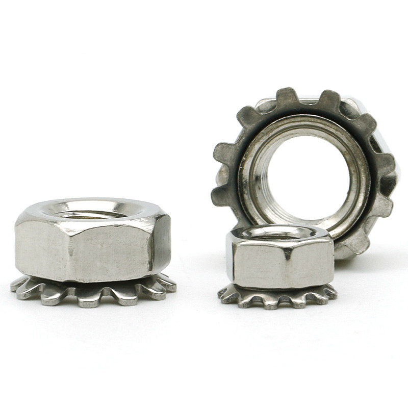 M3-M10 Grade4.8 Zinc Plated Locknuts With External-Tooth Lock Washer