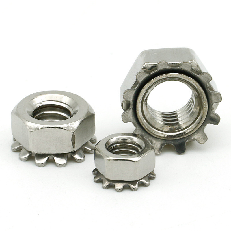 M4-M8 201 Stainless Steel Locknuts With External-Tooth Lock Washer