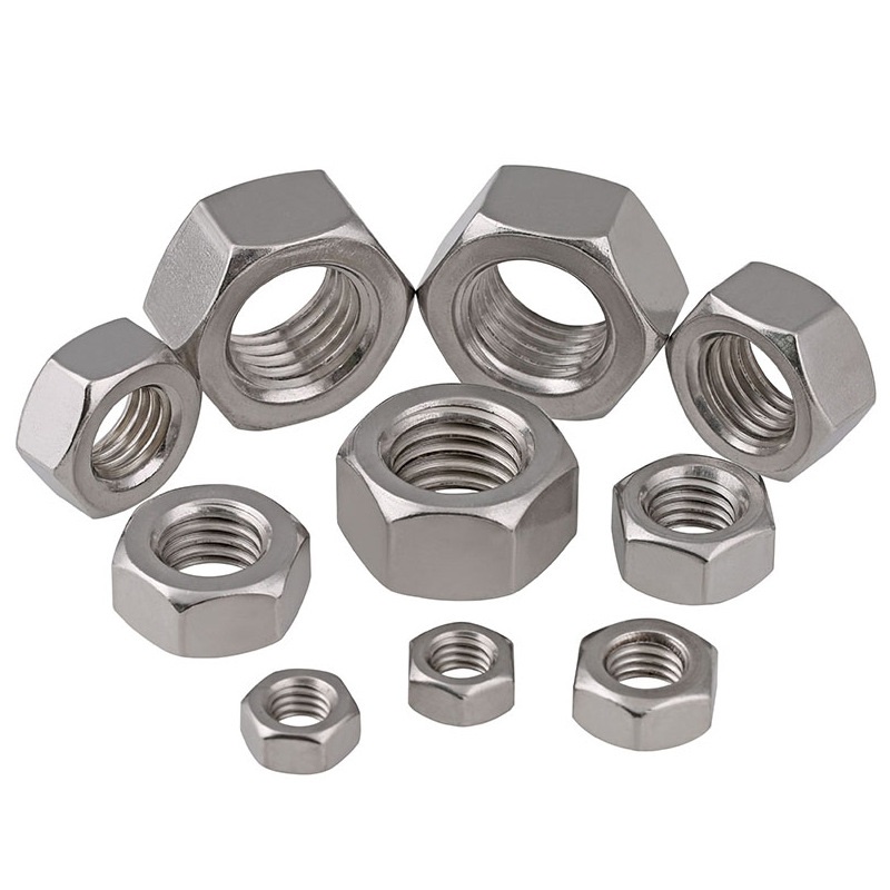 M4-M20 Left-Hand Threaded 304 Stainless Steel Hex Nuts