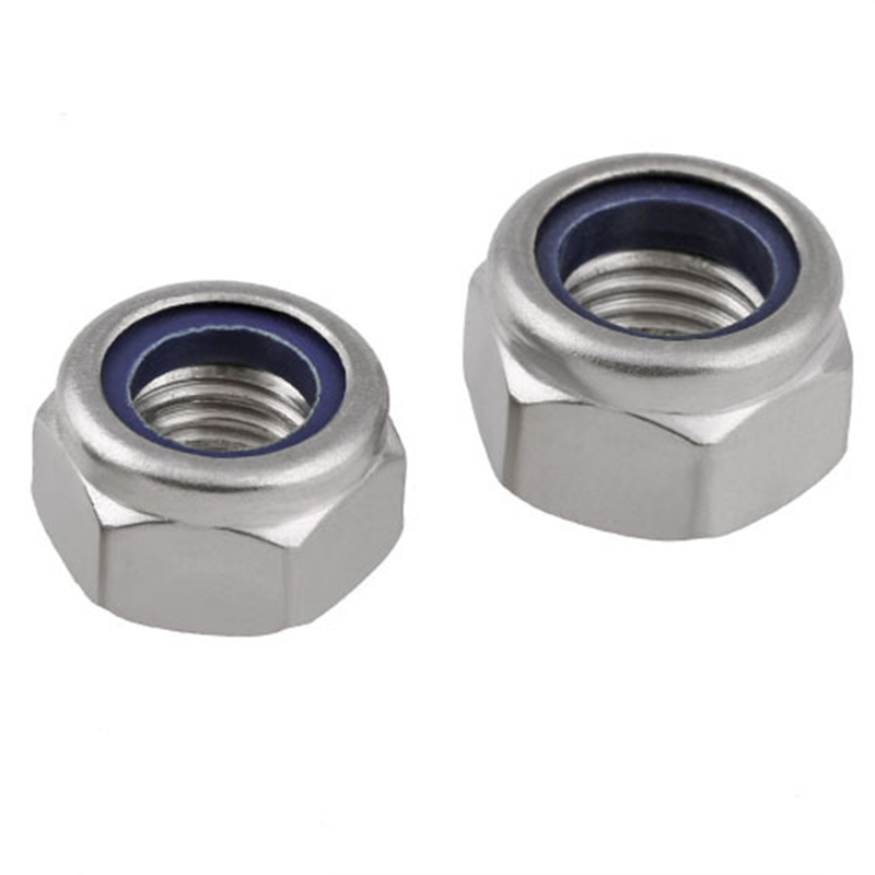 M5-M20 304 Stainless Steel Fine-Thread Nylon-Insert Locknuts