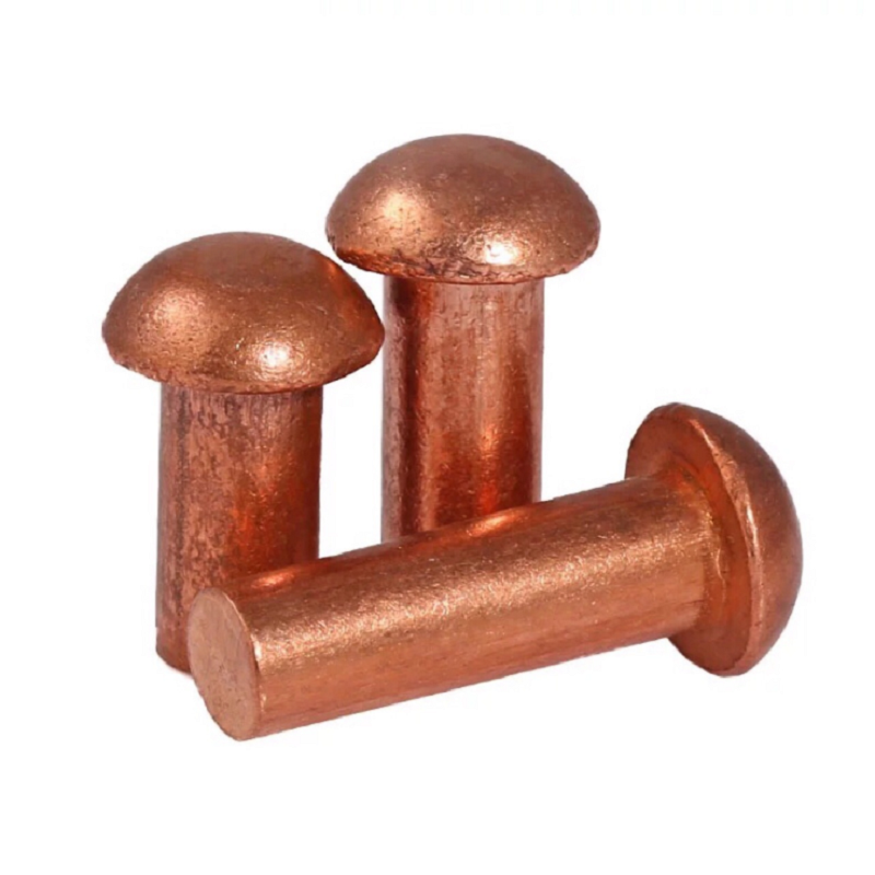 M3 Copper Domed Head Solid Rivets