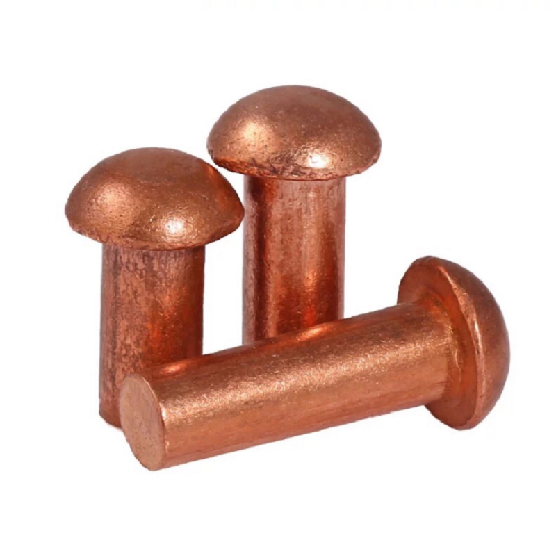 M6 Copper Domed Head Solid Rivets